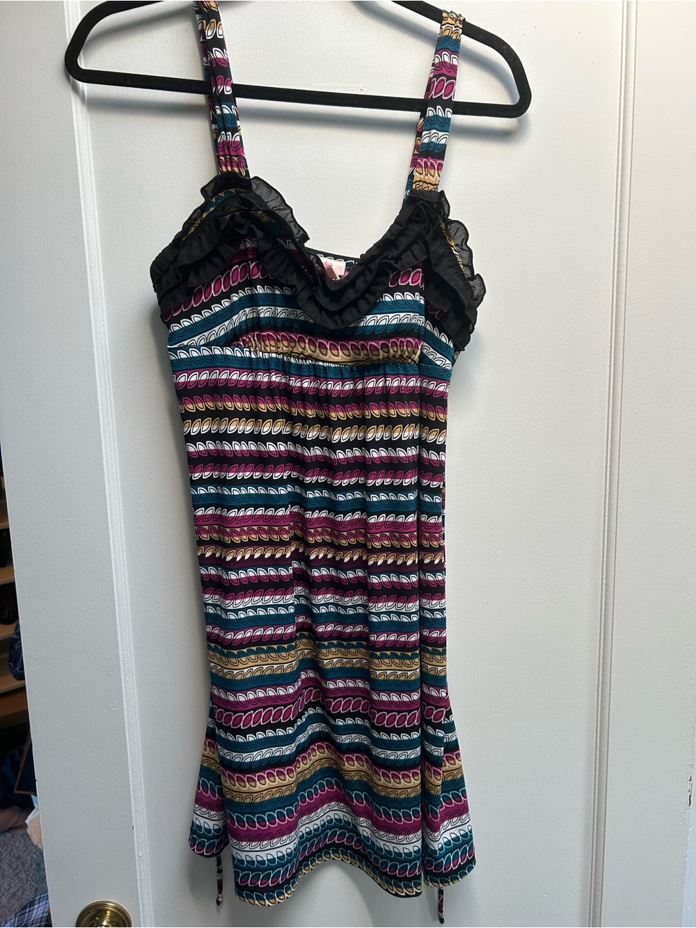 Candie's Striped Ruffle Y2K Dress - Size L